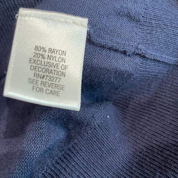 Croft Barrow Cardigan women’s sweater polka dot navy blue large - Picture 5 of 5